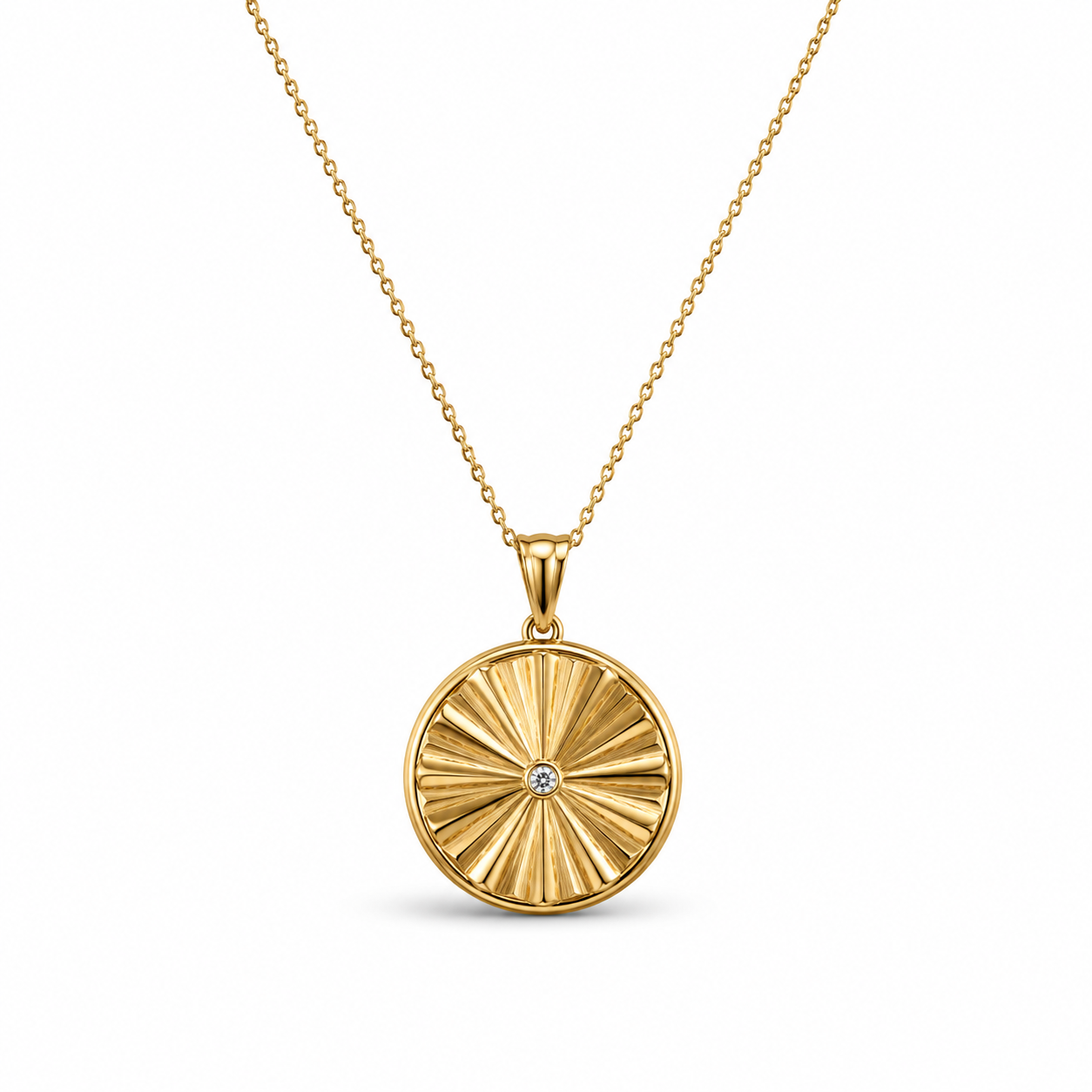 The Celeste Moon Pendant on white background